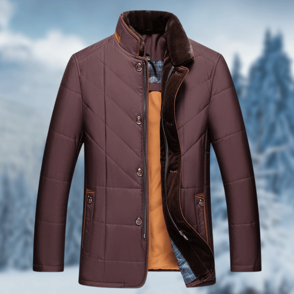 Herren Pufferjacke Diamantbesatz Steppjacke Elegant