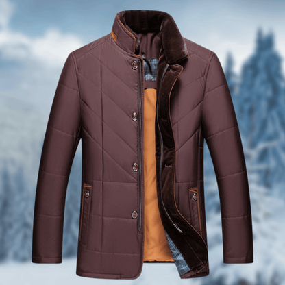 Herren Pufferjacke Diamantbesatz Steppjacke Elegant