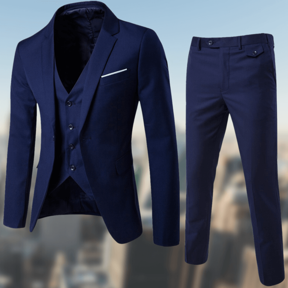Herrenanzug 3-teilig Elegant Slim Fit Schwarze