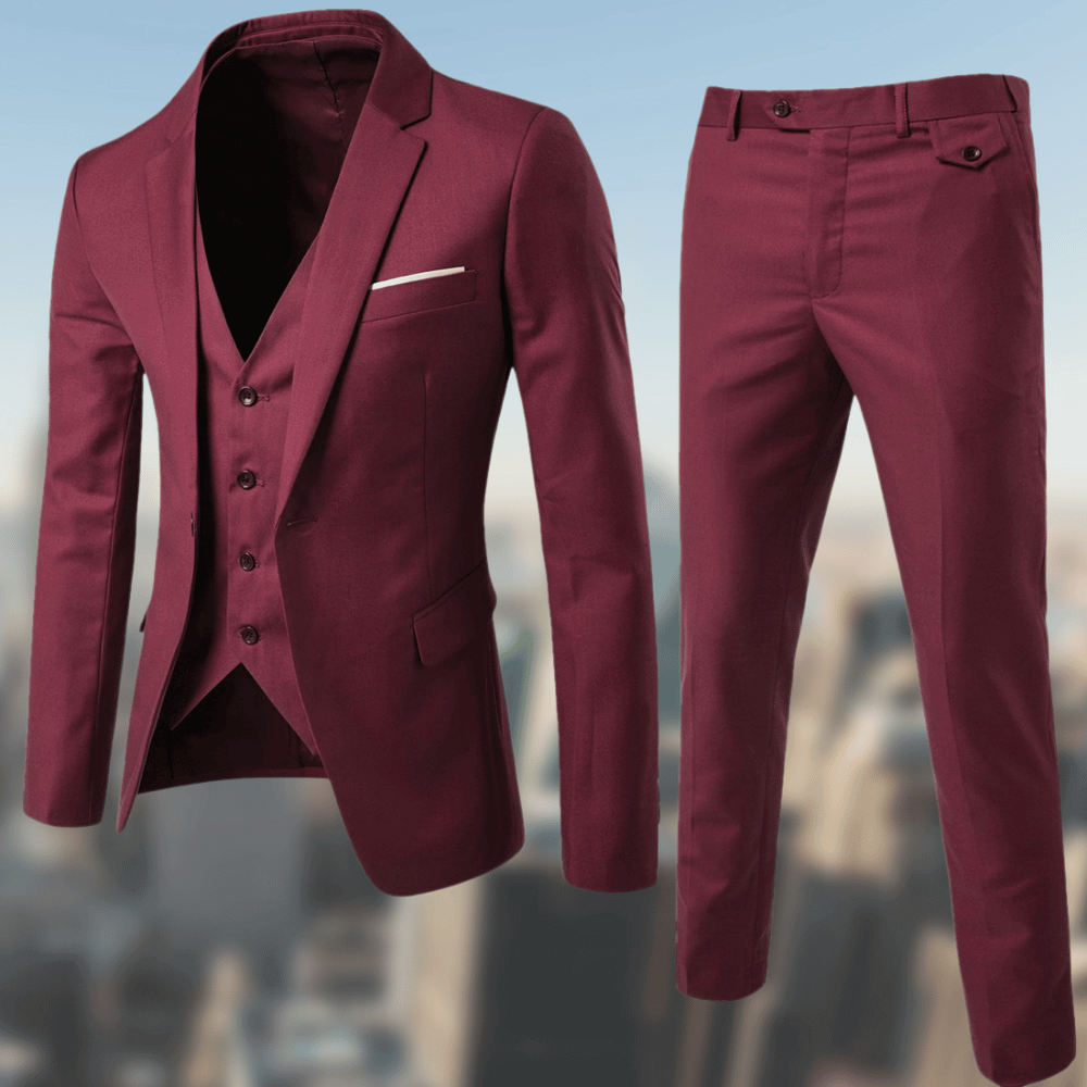 Herrenanzug 3-teilig Elegant Slim Fit Schwarze
