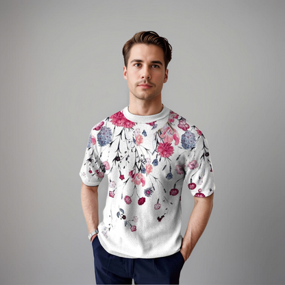 Herren Kurzarmshirt Floral Sommer