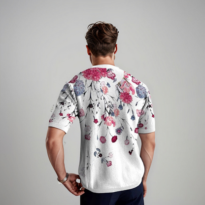 Herren Kurzarmshirt Floral Sommer