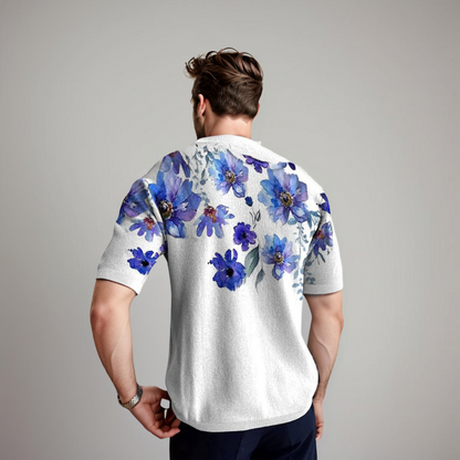 Herren Kurzarmshirt Floral Sommer