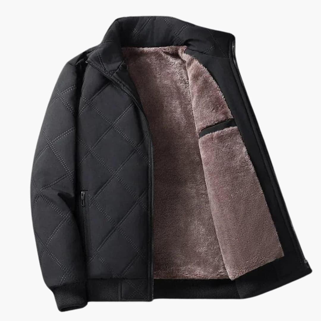 Diamantmuster Stehkragenjacke für Herren 1