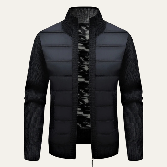 Die Como Lago Herren Winter-Strickjacke mit Reißverschluss und Wattierung 0