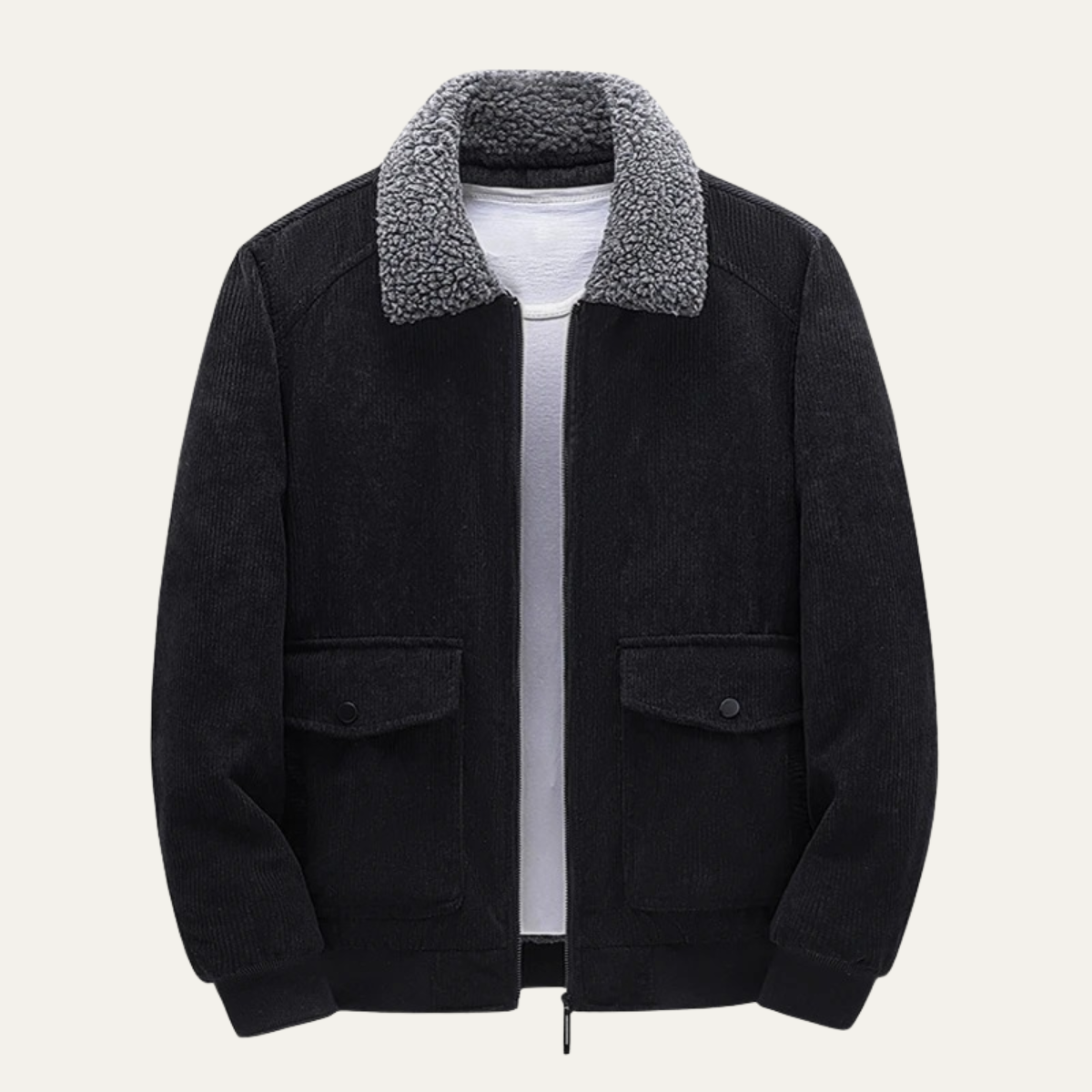 Die Napoli Herren-Wintercordjacke mit Fleecekragen 0