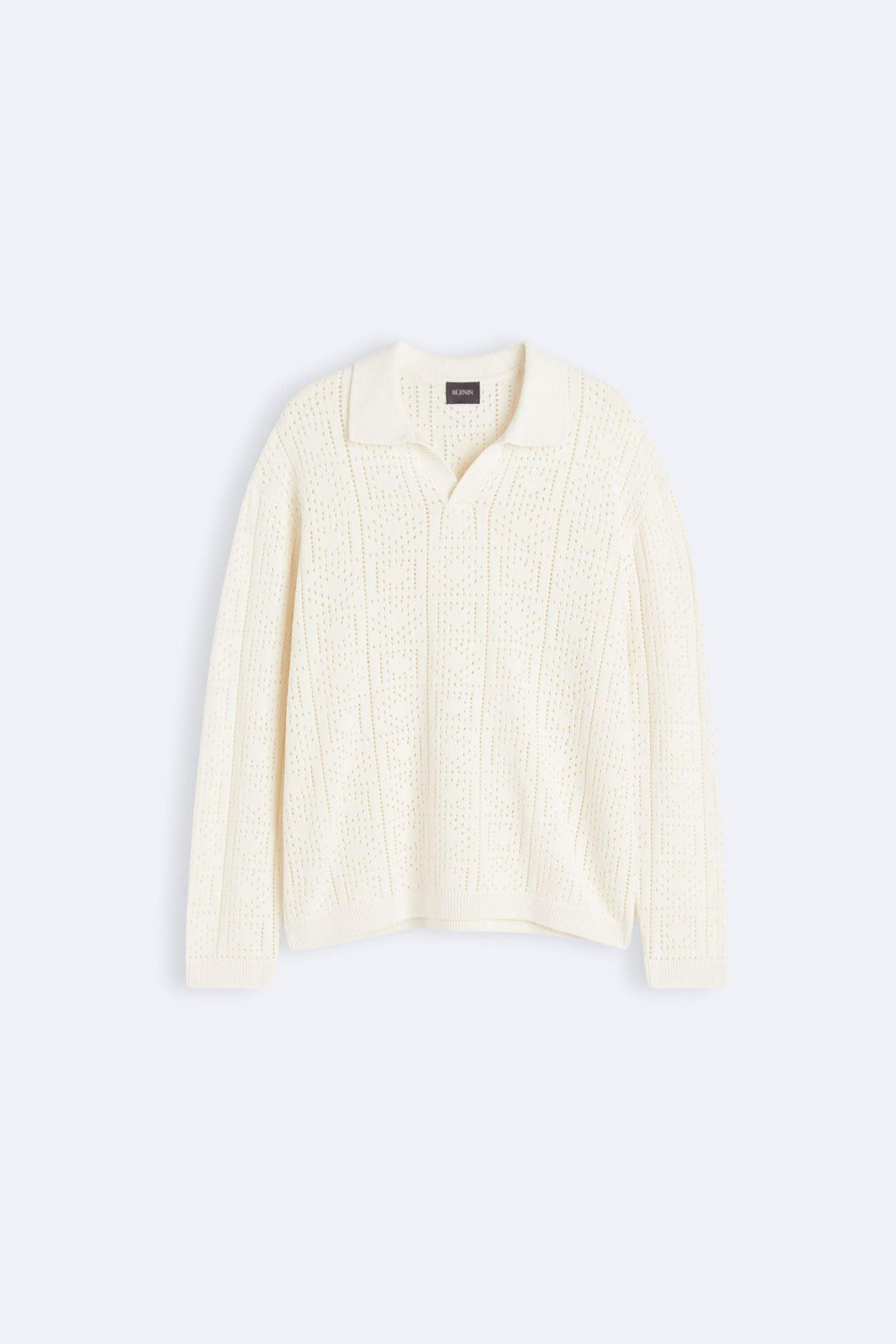 Strickpullover Häkel-Look Polokragen Elegent - BerlinGlamour