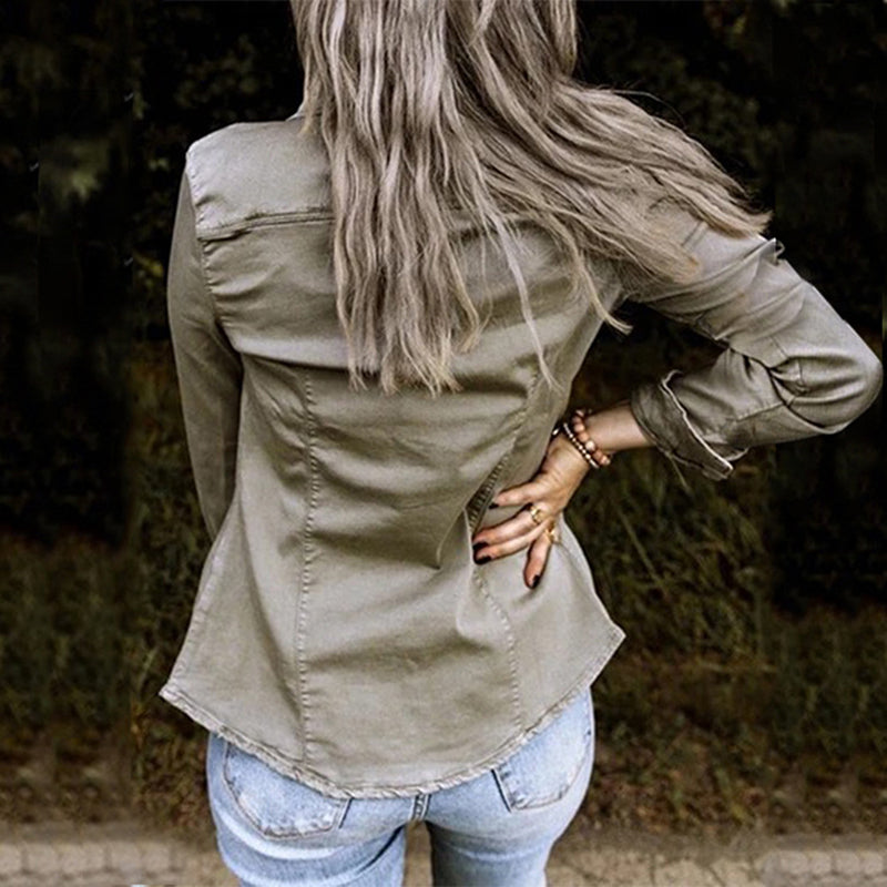 Modische Damen Jeansjacke Trendy Denim Jackett