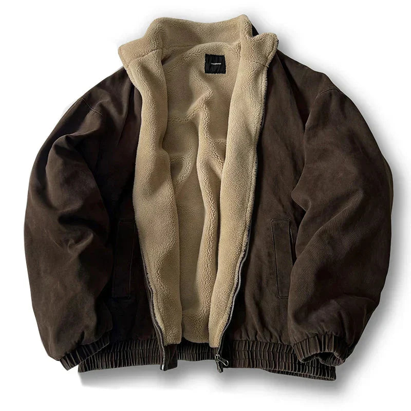 Herren Winterjacke Reißverschluss Warm Casual