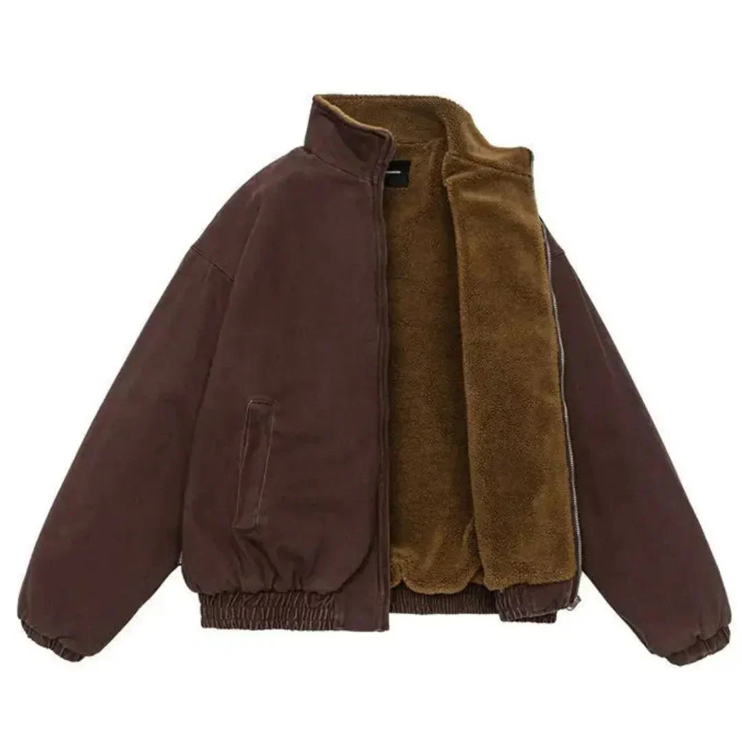 Herren Winterjacke Reißverschluss Warm Casual