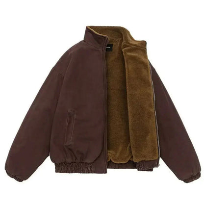 Herren Winterjacke Reißverschluss Warm Casual