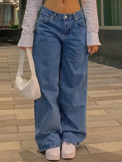 Baggy Jeans Blau 90er Style Weite Passform