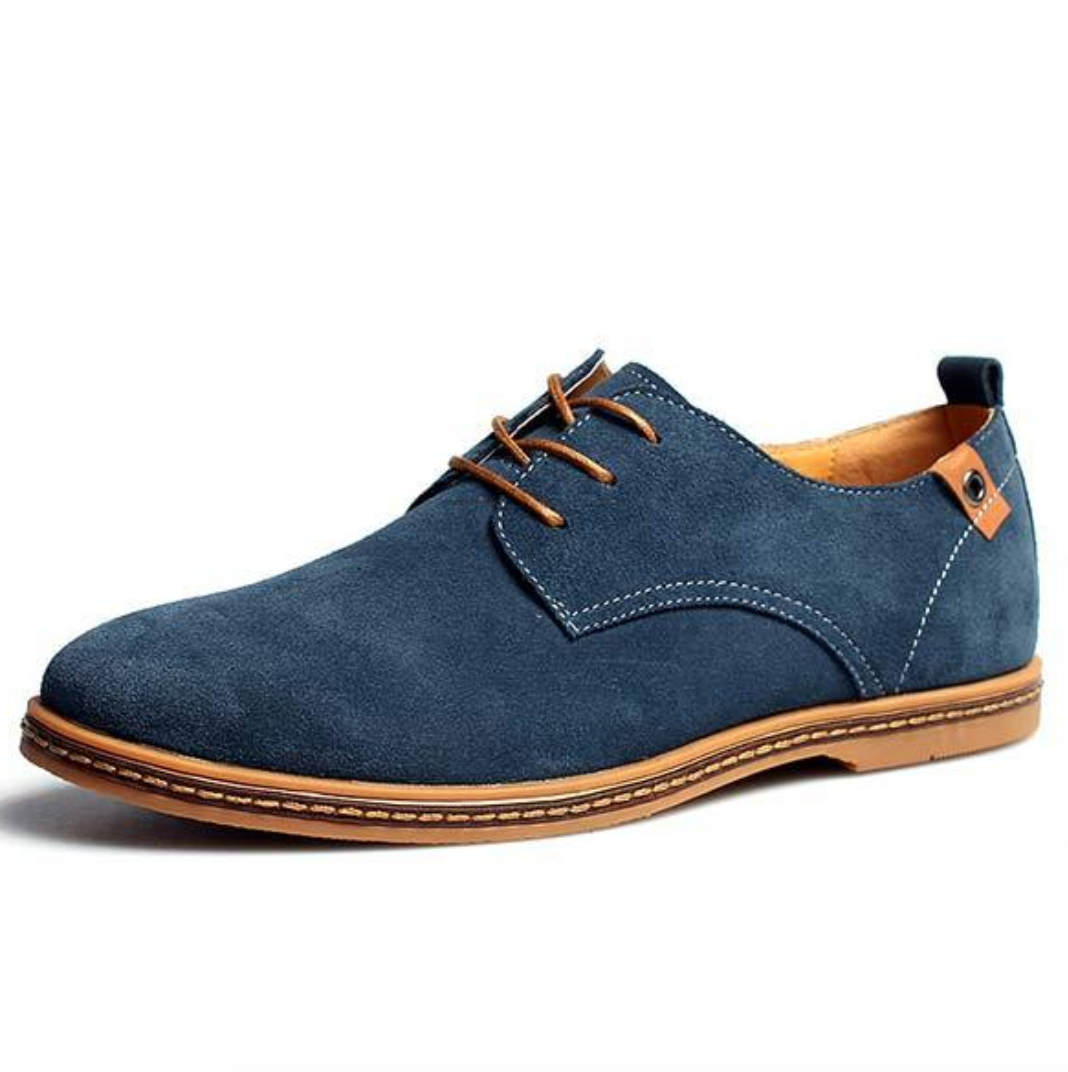 Herren Schnürschuhe Flach Wildleder Schwarz Elegant - BerlinGlamour
