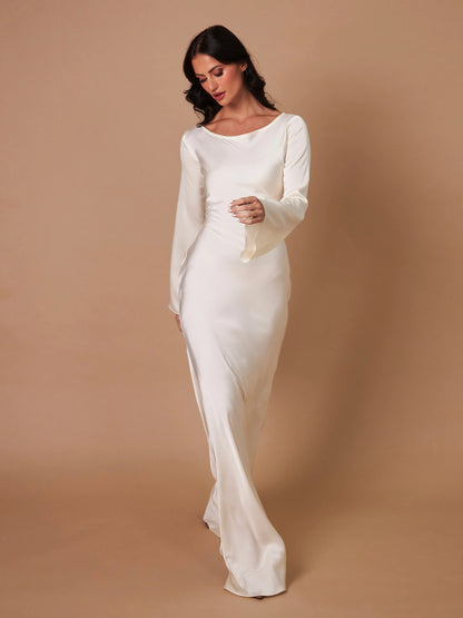 Sophie | Langärmliges Maxikleid – Fließender Schnitt für Eleganz und Komfort Zendoo.de
