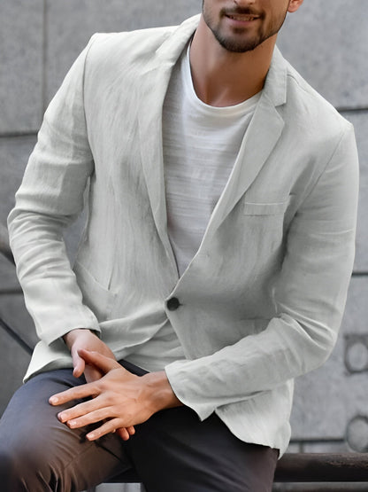 Herren Leinen-Sakko Elegant Lässig Sommer
