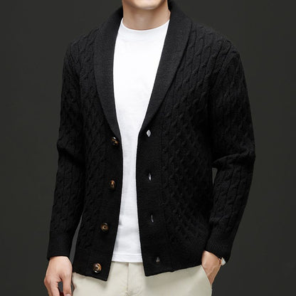 Herren Strickjacke Klassisch mit Knöpfen Braun