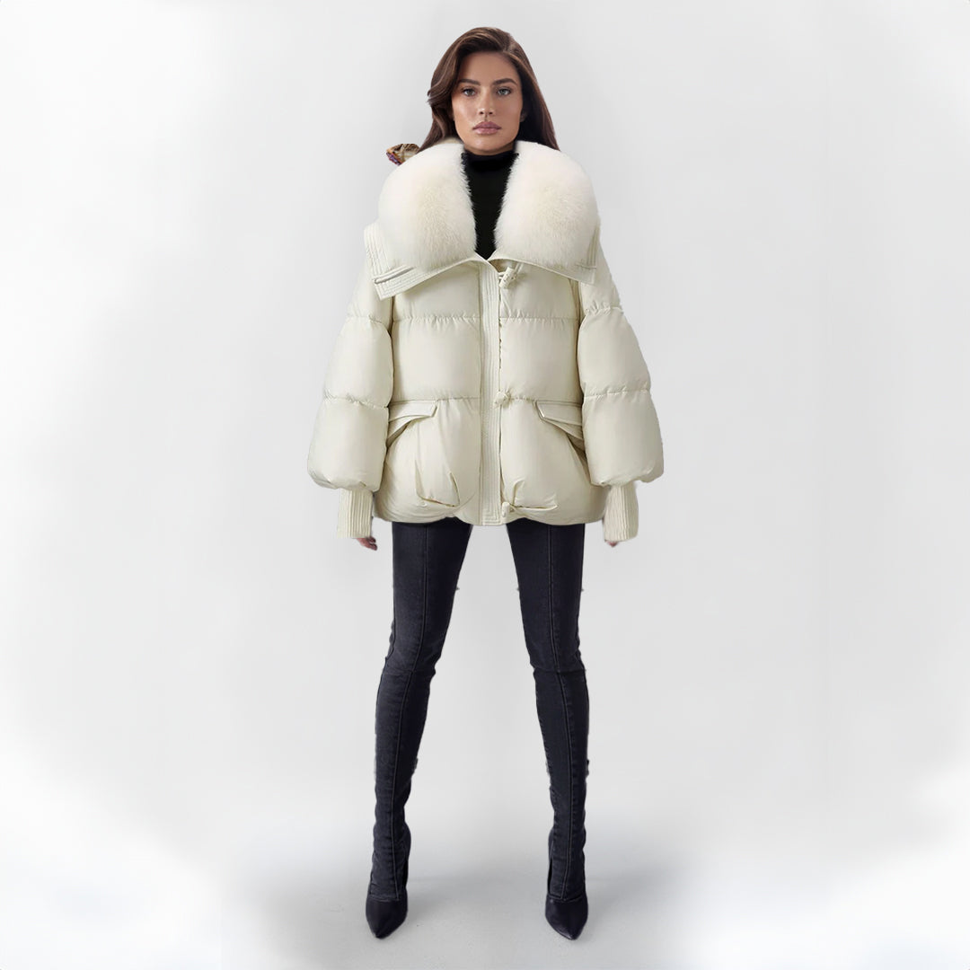 Kunstpelzjacke Damen Warm Elegant Schwarz
