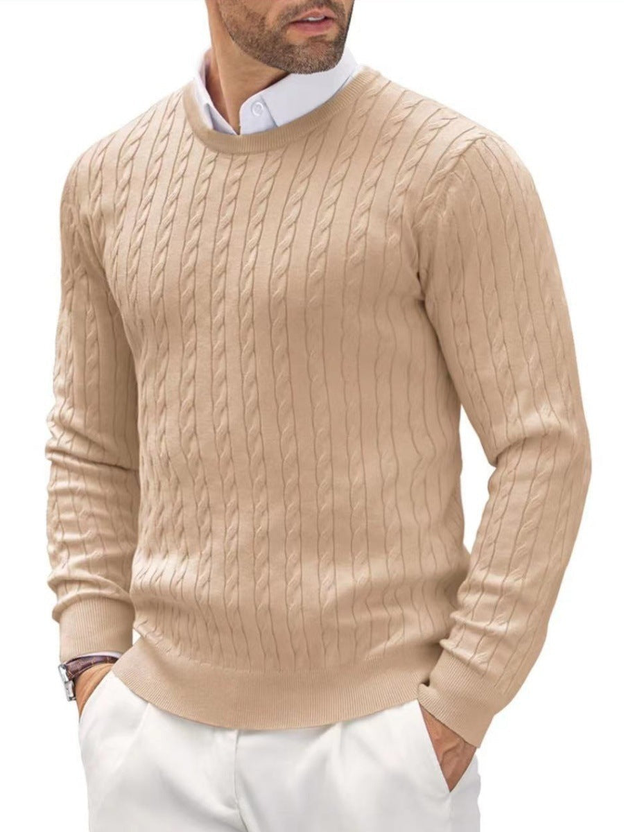 Herren Pullover Slim Fit Feinstrick Rundhals