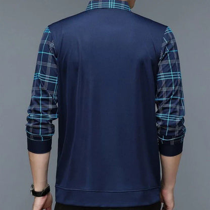 Herren Poloshirt Langarm Klassisch Elegант