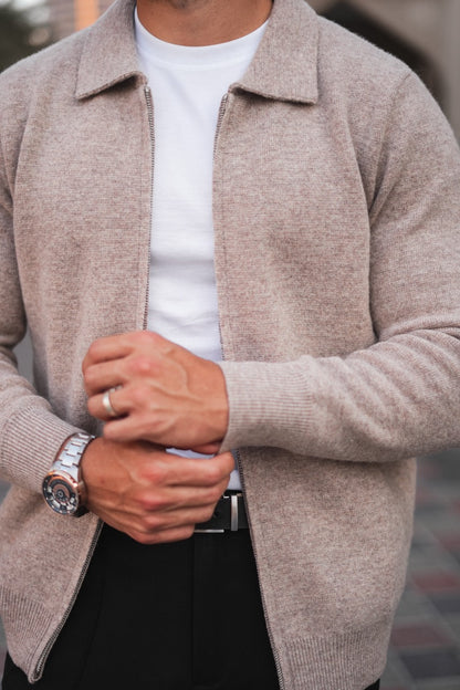 Herren Strickjacke Kaschmir Weich Elegant
