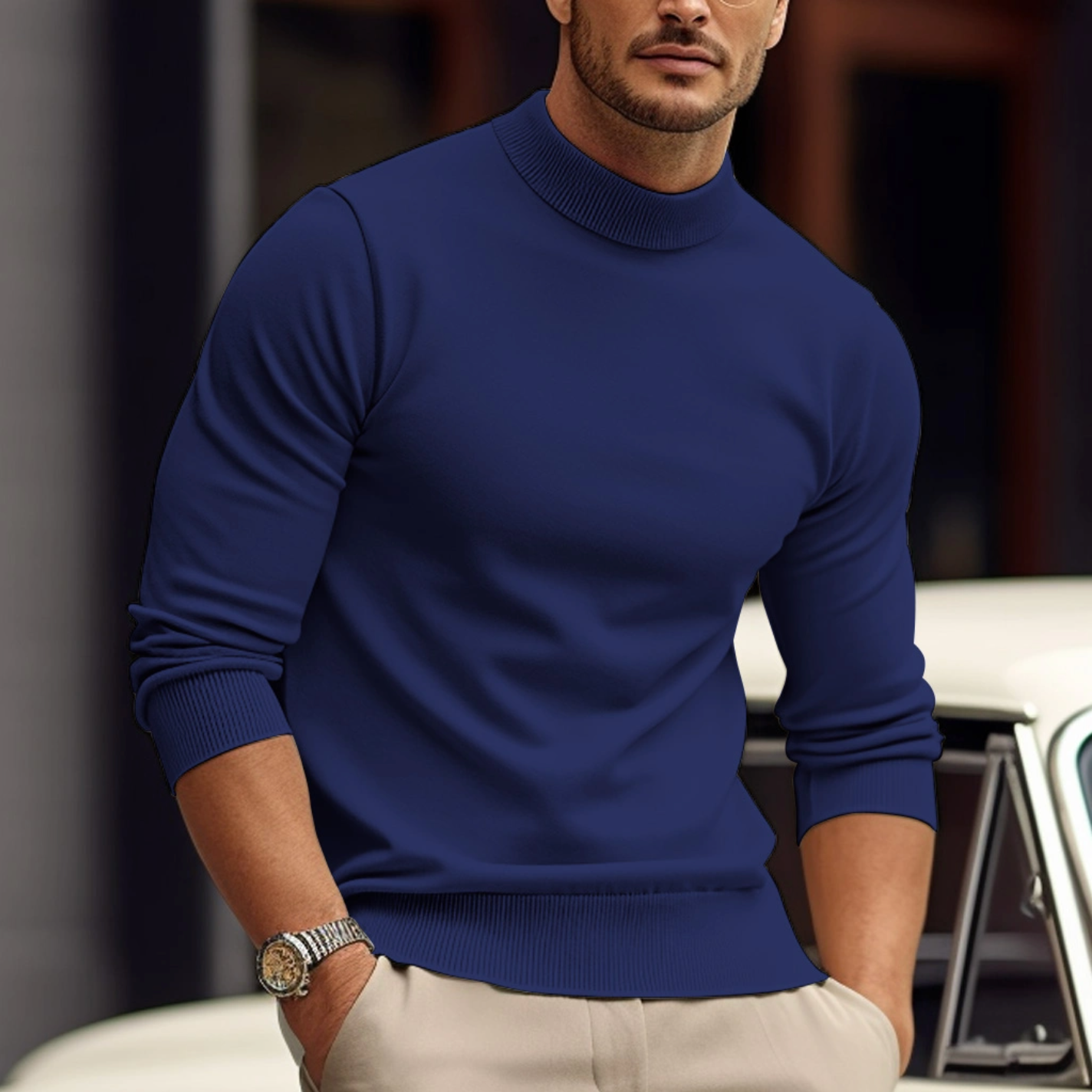 Herren Pullover Weich Baumwolle Modern Stilvoll