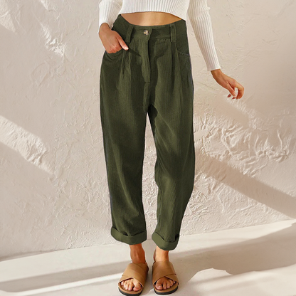 Hohe Taille Jeans Lockere Passform Mit Falten