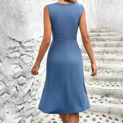 Damen Sommerkleid Midi Knielang Elegant