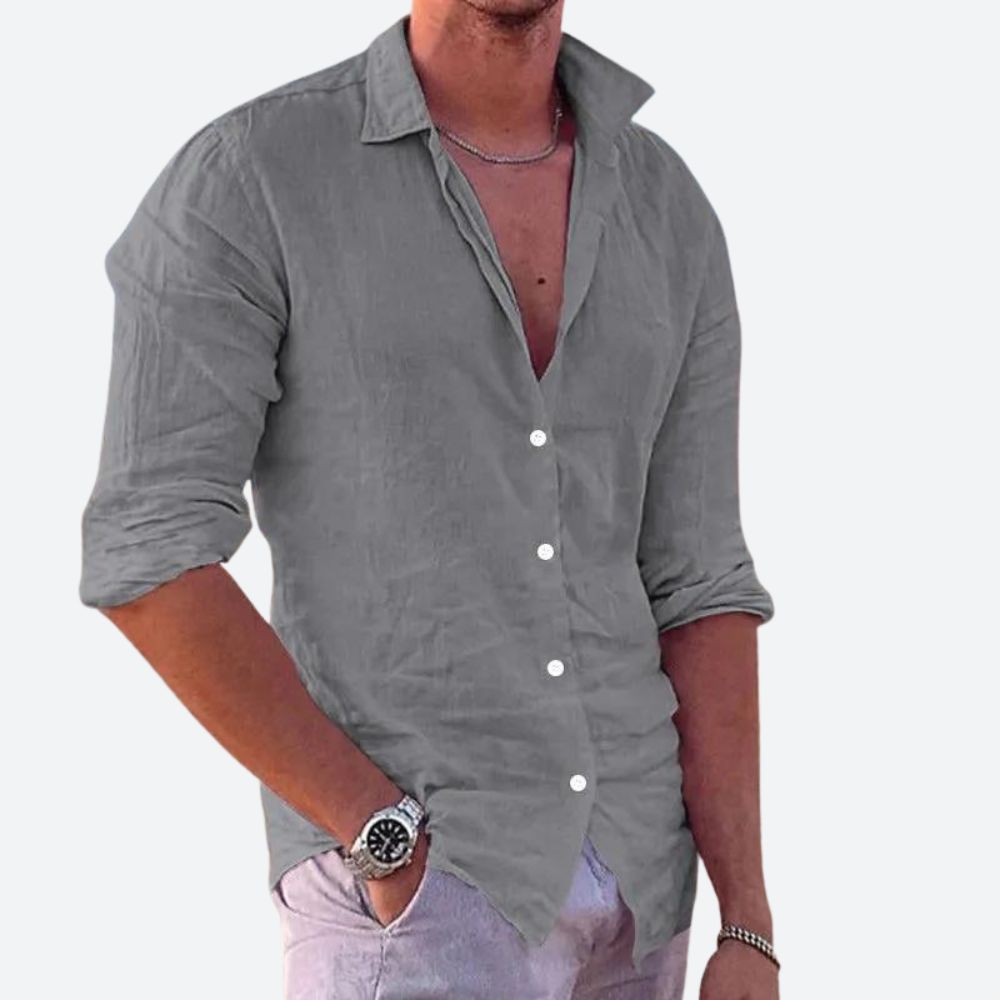Leinen Hemd Herren Bequem Sommer