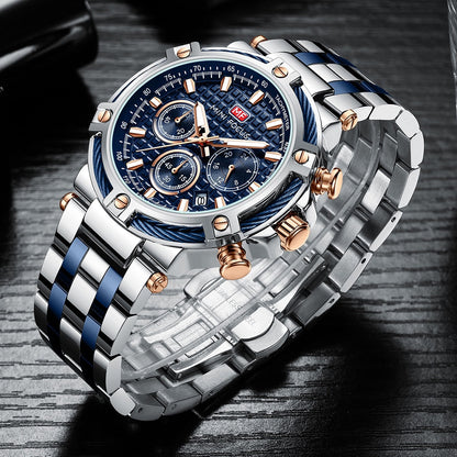 Herren Armbanduhr Maritime Quarzuhr Schwarz