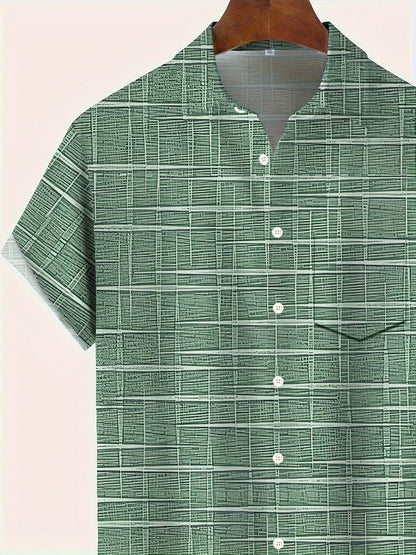 Herren Kurzarmhemd Kariert Büroshirt Modern