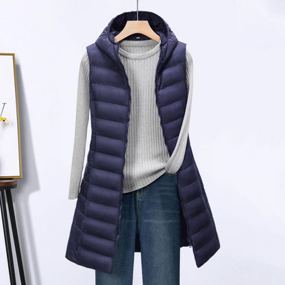 Langer Bodywarmer Dame Elegant Gefüttert Bequem