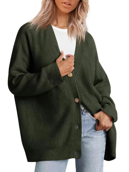 Kaschmir Strickjacke Damen V-Ausschnitt Elegante