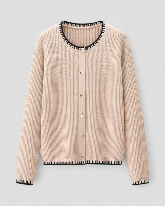 Einreihiger Rundhals-Strickcardigan aus Kaschmir für Damen 0