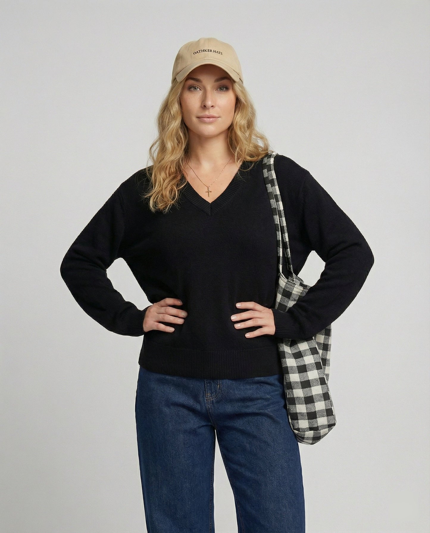 Damen Strickpullover V-Ausschnitt Oversized Modern - BerlinGlamour