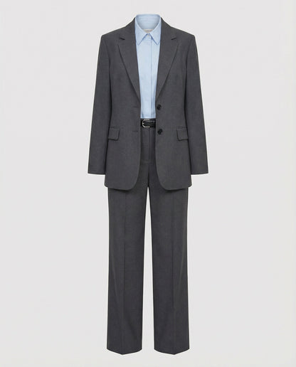 Damen Hosenanzug Grau Business Elegant