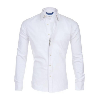 Elite - Anti-Knitter-Bluse mit Reißverschluss-Weiß-XS-Chaps Herrenmode