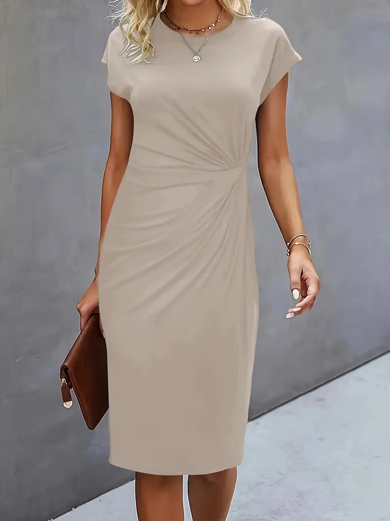 Midi Kleid Damen mit Vorderknoten Elegант