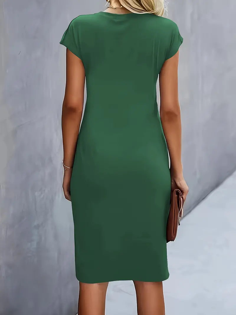 Katrien Midi-Kleid in Grün – Zeitlose Eleganz