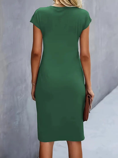 Katrien Midi-Kleid in Grün – Zeitlose Eleganz