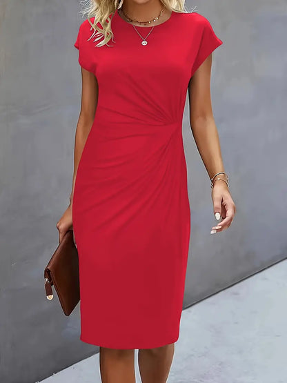 Midi-Kleid mit Schleife Vorne Elegantes Frauenkleid