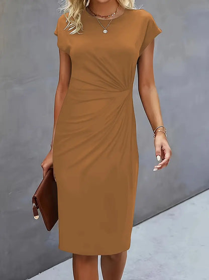 Midi-Kleid mit Schleife Vorne Elegantes Frauenkleid