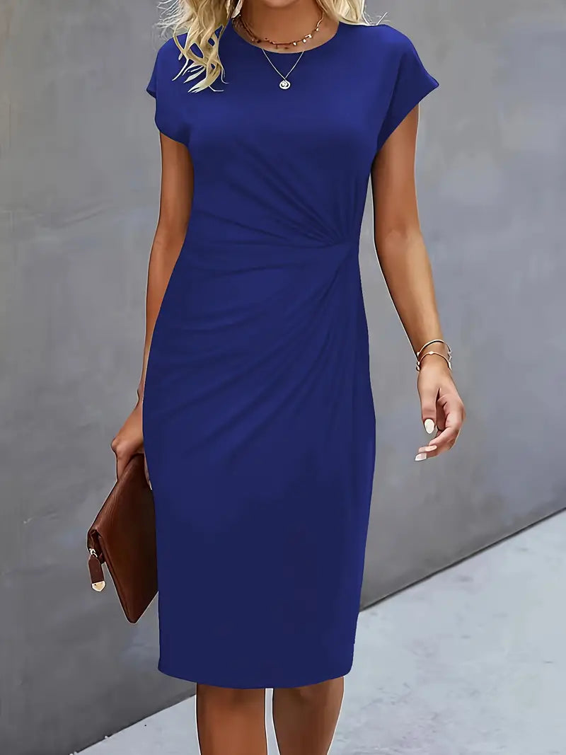 Midi-Kleid mit Schleife Vorne Elegantes Frauenkleid