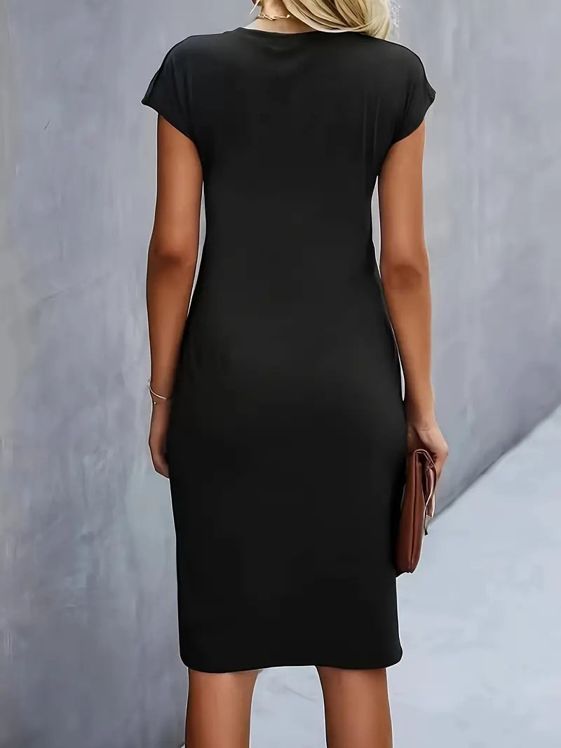 Katrien Midi-Kleid in Schwarz – Elegantes Business Outfit