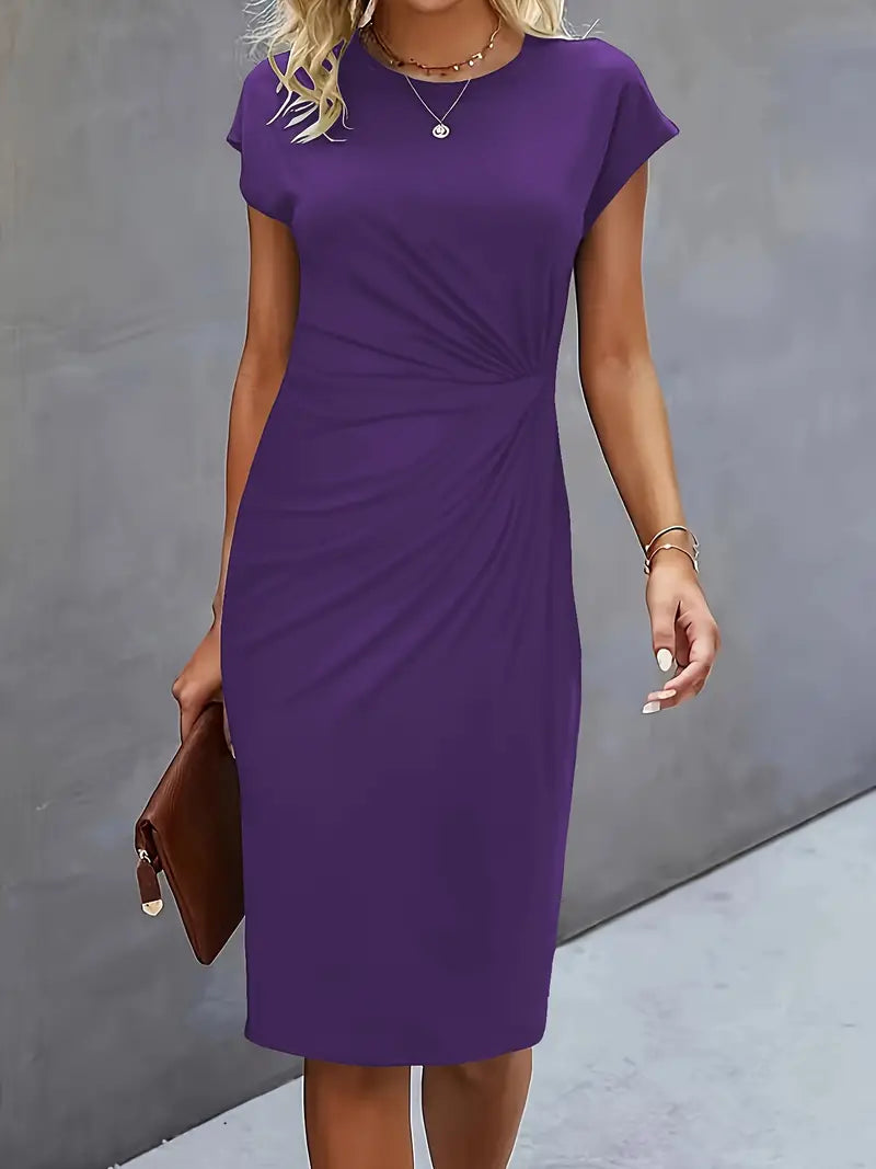 Midi Kleid Damen mit Vorderknoten Elegант