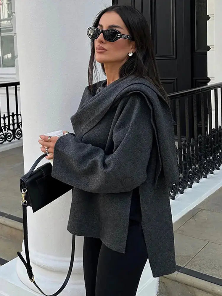Elegante Cape-Jacke Damen Zeitlos Vielseitig - BerlinGlamour
