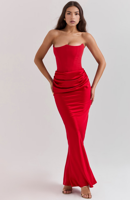 Damen Bodycon Kleid Lang Hochzeitsgästekleid Formal