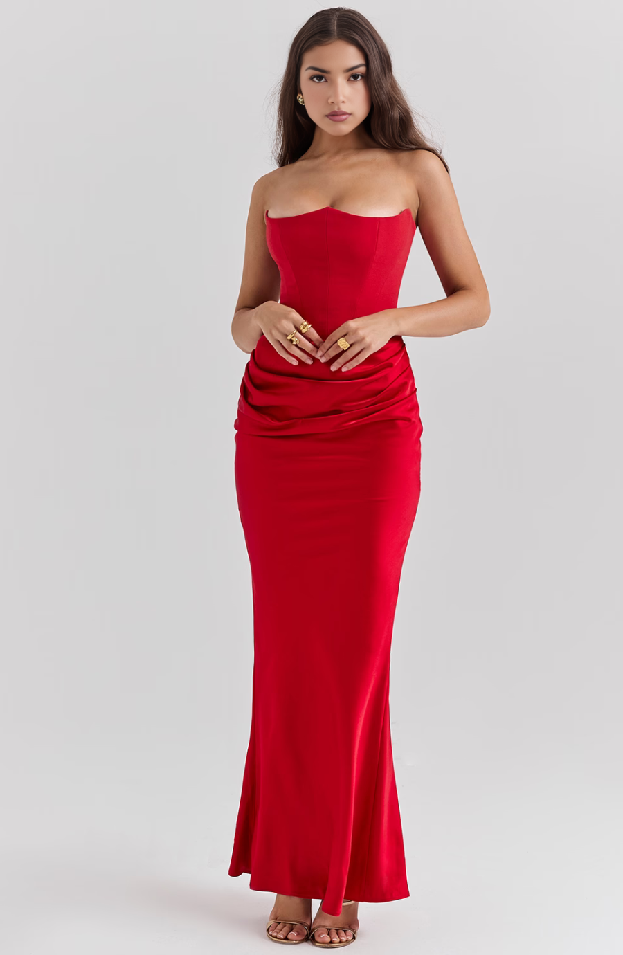 Damen Bodycon Kleid Lang Hochzeitsgästekleid Formal