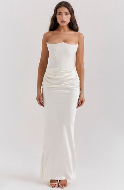 Damen Bodycon Kleid Lang Hochzeitsgästekleid Formal