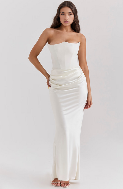 Damen Bodycon Kleid Lang Hochzeitsgästekleid Formal