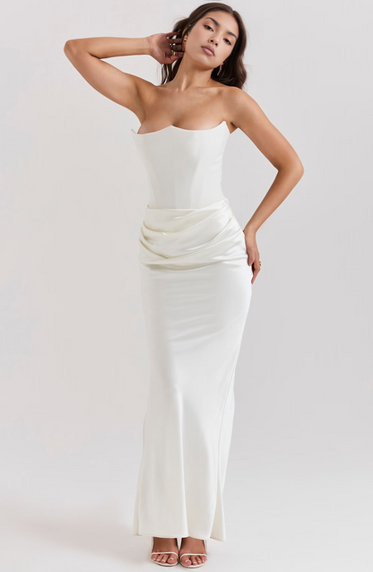 Damen Bodycon Kleid Lang Hochzeitsgästekleid Formal